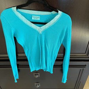 Michael Stars v-neck ribbed top-one size fits most